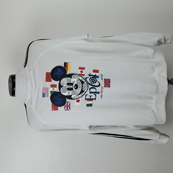 Disney Other - Walt Disney World Epcot Mickey Mouse White Jacket Men’s XL Full Zip